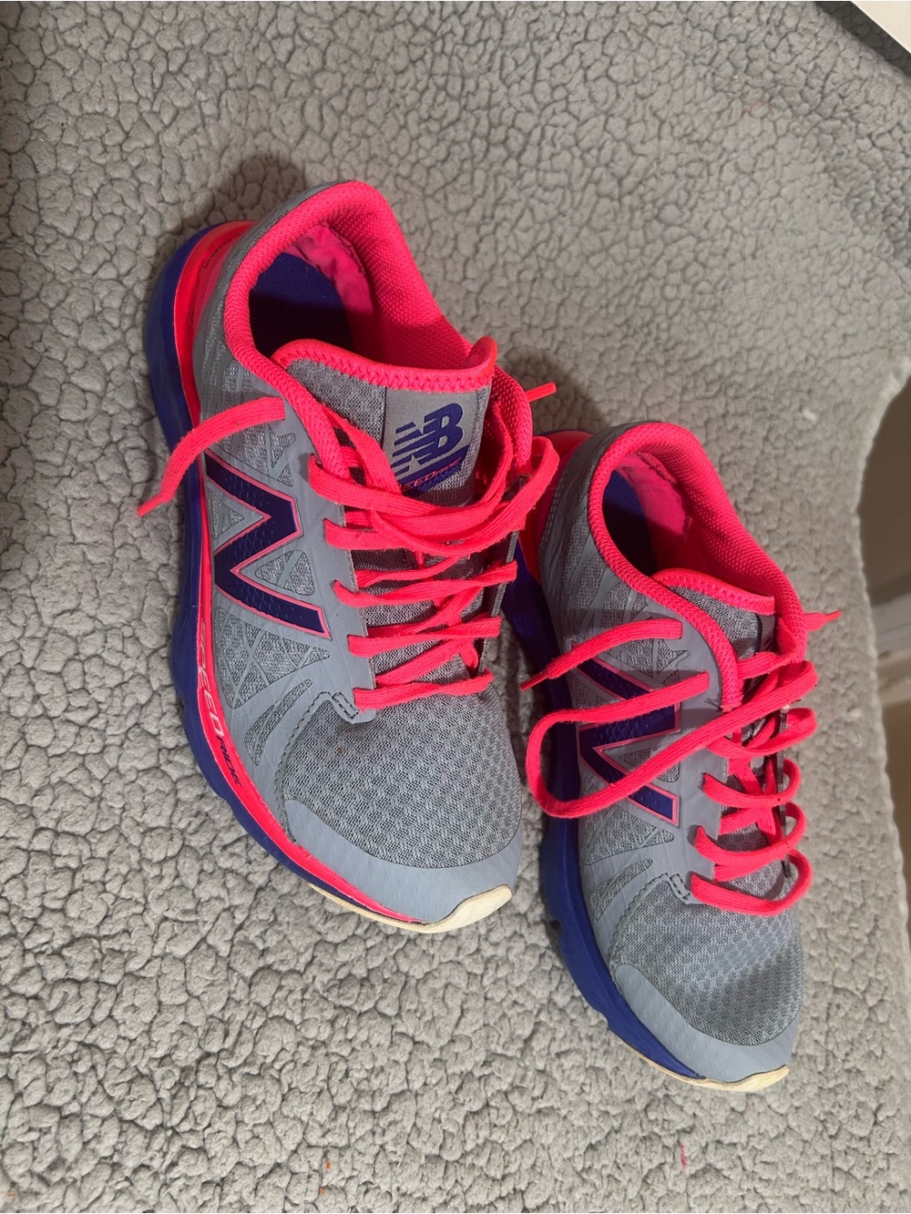 New Balance Gray and Hot Pink Girls' Sneakers